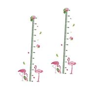 TOYANDONA Sticker Mural De Mesure De Taille Garçon Et Filles Flamant Rose, Autocollant Pvc Imperméable Coloré, Décor Chambre Bébé Et Salle De Jeux, Lot De 2 Pièces