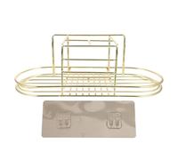 TOYANDONA Support pour Tube de Dentifrice en Fer Doré Design Ajouré et Drainage, Étagère de Rangement Élégante pour Salle de Bain