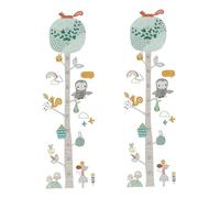 TOYANDONA Tableau de Croissance Mural Animaux Forêt pour Garçon et Filles, Autocollant Amovible Pvc Couleur, Mesure Hauteur 30x60 Cm, Décoration Chambre Bébé, Lot 2 Pièces