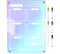 TOYANDONA Tableau Magnétique en Acrylique pour Réfrigérateur, Planificateur Hebdomadaire Effaçable à Sec, Tableau Mémo, pour Notes et Planning, Stylo