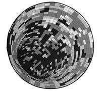 TOYANDONA Tapis 3D Rond en Polyester, Effet Illusion Décoratif Antidérapant | Style Rétro, Motif Visuel en Relief, pour Sol Carrelé ou Stratifié, Entrée de Salle de Bain et Bureau