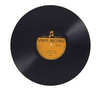 TOYANDONA Tapis Rond Rétro à Motif Tourne-Disque, 80cm, Polyester Noir | Antidérapant, Facile à Nettoyer, pour Salon, Bureau, Pièce Musicale, Style Vintage 80s