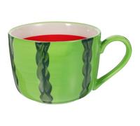 TOYANDONA Tasse à Café Pastèque en Céramique 400ml Anse Confortable | Porcelaine Lisse Facile à Nettoyer, pour Thé, Soupe ou Lait au Petit Déjeuner, Bureau et Dortoir