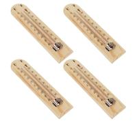 TOYANDONA Thermomètre en Bois Traditionnel pour Cave à Vin et Chambre de Fermentation, Lot de 4 Pièces Cadran Analogique Décoratif et Fixation Murale Pratique