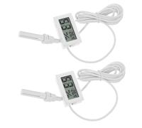 TOYANDONA Thermomètre Hygromètre Intégré Blanc en Abs avec Réponse Rapide et Options D’installation Polyvalentes pour Bureau et Terrarium, Pack de 2 Pièces