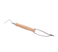 TOYANDONA Tisonnier Télescopique en Acier Inoxydable Manche Bois pour | Pointe Crochet, Design Extensible et Antidérapant, Rangement Facile, Usage Maison et Feu Extérieur, Argenté