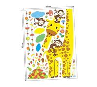 TOYANDONA Toise Murale Girafe Autocollants Muraux de Croissance pour Chambre Garçon et Filles Garçon Fille Pvc Décor Chambre Bébé Stickers Jungle Mesure Hauteur Mural
