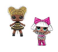 Toyland® - 88 cm (35") Lot de 2 ballons en aluminium - Queen Bee + Diva Girl - Décorations de fête LOL