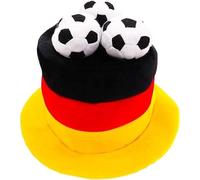 Toyland® Allemagne Chapeau haut-de-forme de supporter de flag football avec ballons 3D - Coupe du Monde, Euro, Fêtes déguisées à thème Allemand - Taille unique adulte - 10 pays au choix