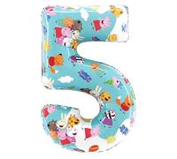 Toyland® Ballon en aluminium en forme de chiffre Peppa Pig, George & Friends de 66 cm - Ballons de fête pour enfants - Numéro 1 à 6 disponible