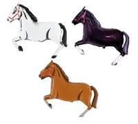 Toyland® - Cheval de 86 cm (34") Lot de 3 ballons aluminium - Blanc, marron et noir - Ballons de fête pour enfants