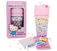 Toyland® Hello Kitty 700ml Gobelet pour enfants - Décorez votre propre bouteille d'eau sans BPA - Comprend 48 pierres précieuses, 4 feutres pastel et un cadeau surprise