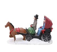 Toyland® Mini décoration de Noël en résine - Accessoires de scène de Village - Figurines de Noël (Balade en calèche)