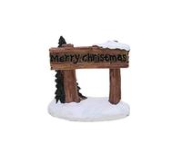 Toyland® Mini décoration de Noël en résine - Accessoires de scène de Village - Figurines de Noël (Panneau Merry Christmas 4 cm x 4 cm)