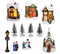 Toyland Mini Village Scène de Noël Lumineuse | Set de 12 pièces | Multicolore | 47 cm x 58 cm x 36 cm