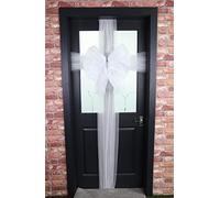 Toyland® Noeud de Porte décoratif en avec Strass Décoration Mariage/Fête/Noël (Blanc)
