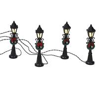 Toyland® - Ornement de Noël miniature en résine - Accessoires de scène de village - Figurines de Noël (4 lanternes 11 cm x 2 cm).