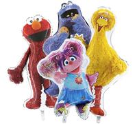 Toyland® Sesame Street Lot de 4 ballons géants en aluminium - Personnages : Abby Cadabby, Big Bird, Cookie Monster et Elmo - Décorations pour fêtes d'enfants