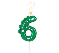 TOYMIS Bougie Numéro 6 Dinosaure 7cm pour Gâteau d'Anniversaire