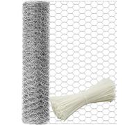 TOYPOPOR Grillage à Poule en métal galvanisé à Maillage Hexagonal, pour clôture de Jardin, Animaux domestiques, Lapins, Poulets - 40 cm x 25 m