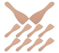 Toyvian 10 Pièces Spatule Droite Petite en Bois de Hêtre | Contrôle Précis, Surface Lisse Rayure, pour Pizza, Pâte et Beurre sur Griddles Plats