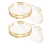 Toyvian 12 Pièces Bobeches en Verre pour Candélabre, Bord Doré, Rondes, | Verre Transparent, Amovibles pour Nettoyage Facile, Soutien Stable, Collecte de Cire, Dîner et Événements