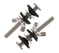 Toyvian 2 Pcs Boulons de Fixation pour Siège de Toilette en Acier Inoxydable Joint en Caoutchouc, Charnière Robuste pour Remplacement Solide de Meuble de Wc