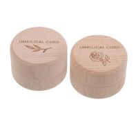Toyvian 2 Pièces Boîte à Souvenirs en Bois pour Bébé Rangement Sécurisé des Premiers Cheveux et Dents, Design Élégant, comme Présent de Baptême ou Décoration de Chambre