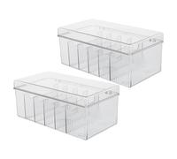 Toyvian 2 Pièces Boîte de Rangement Transparente avec Couvercle Grande Capacité Anti-poussière pour Organiser Vos Accessoires de Beauté pour Maquillage et Manucure