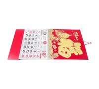 Toyvian 2 Pièces Calendrier Mural 2026 Année du Chèvre Rouge en Papier Calendrier Lunaire Mensuel à Détacher, Décoration Traditionnelle pour Nouvel An Chinois Maison