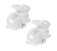 Toyvian 2 Pièces Capuchons en Céramique Blancs de Lapin pour Boulons de Toilettes, Décoration Wc Unique et Facile à Entretenir, pour Salle de Bain