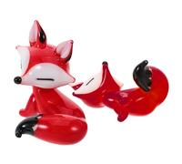 Toyvian 2 Pièces Figurine en Verre de Petit Renard Créative et Délicate, Ornement Miniature pour Décoration de Table Salon, Design Artistique et Gain de Place