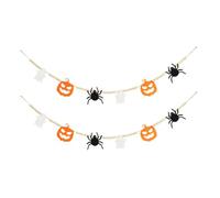 Toyvian 2 Pièces Guirlande Suspendue en Perles de Bois Décoration Citrouille Halloween pour Mantel et Vase, Style Vintage Chic et Ambiance Festive