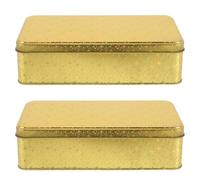 Toyvian 2 Pièces Légère et Élégante en Tôle D'étain Boîte Rectangulaire avec Couvercles, Design Empilable pour Offrir et Bonbons
