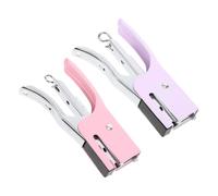 Toyvian 2 Pièces Petite Agrafeuse Violette Manuelle en Métal, 10 pour 16 | Pince Agrafeuse Légère, Usage Main, pour Carnets et Loisirs Créatifs, Coloris Pastel Macaron