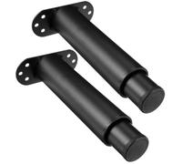 Toyvian 2 Pièces Pieds de Lit Réglables de Remplacement Support Central | Hauteur Ajustable, Acier Laminé à Froid Noir, Montage sans Perçage, pour Sommier à Lattes et Meuble