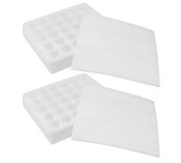 Toyvian 2 Pièces Plateaux à Œufs Ménagers Antichocs en Laine Perle avec Couvercle, Support pour 30 Œufs en Grille, pour Réfrigérateur et Épicerie