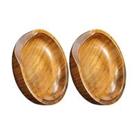 Toyvian 2 Pièces Repose-cuillère et Cuisine Rond Rustique en Bois Support Stable Anti-glisse, Accessoire Pratique pour Ustensiles la Cuisine Environnements Professionnels