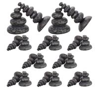 Toyvian 20 Pièces Statue Zen en Résine Pierres Empilées 4 à 7 Couches, Décor Vintage pour Aquarium et Paysage Miniature, Facile à Nettoyer et Apportant Profondeur