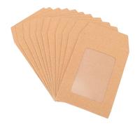 Toyvian 25 Pièces Enveloppes D'expédition Enveloppes en Papier Kraft Transparentes, Khaki, pour Cartes de Vœux et Annonces, Pochette de Rangement de Documents