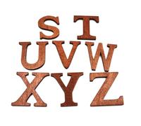 Toyvian 26 Pièces Lettres Anglaises en Bois 44mm pour Garçon et Filles, Matériel Éducatif DIY en Plastique Couleur Café, pour Jeux de Puzzle et Reconnaissance des Lettres à L'école