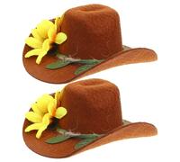 Toyvian 2pcs Chapeaux de Décoration pour Bouteilles de Vin en Feutre Marron, Accessoires Festifs Élégants pour Fête et Décoration de Noël
