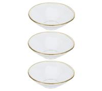 Toyvian 3 Pièces Anneaux en Verre Bord Doré pour Bougies, Attrape-Gouttes Stable et Élégant, Protection la Cire pour Bougeoirs, pour Tables de Dîner en Famille