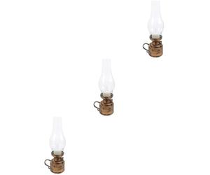 Toyvian 3 Pièces Lampe à Pétrole LED Rétro de Table, Décoration | Pp, Forme de Lanterne à Pétrole, Entretien Facile, Toucher Confortable, Éclairage D'urgence Cuisine