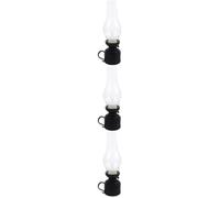 Toyvian 3 Pièces Lampe à Pétrole LED Vintage Noire en PP pour | Forme Lampe à Kérosène, Éclairage D’urgence, Toucher Confortable, Nettoyage Facile, pour Divers Lieux