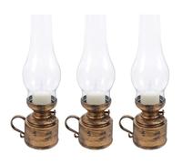 Toyvian 3 Pièces Lampe LED Rétro à Pétrole, Décoration de Table, | Pp, Forme Lampe à Kérosène, Nettoyage Facile, Éclairage D’urgence, pour Salons et Maison