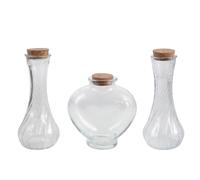 Toyvian 3 Pièces Lot de Bocaux pour Cérémonie de Mariage Élégante en Verre Décoratifs de Cœur avec Bouchons en Bois Souvenir Romantique pour Shower ou Anniversaires