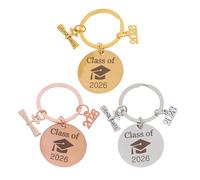 Toyvian 3 Pièces Porte-clés en Acier Inoxydable Class Of 2026 pour Paquet et Paquet à Dos, Présent Unique Saison des Remises de Diplômes, Organise Clés et Décoration Inspirante