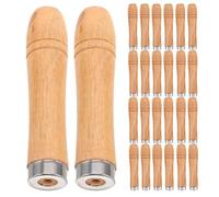 Toyvian 30 Pièces Poignée en Bois avec Insert à Visser pour Fourchette de Barbecue Design Ergonomique et Prise Sculptée, Surface Lisse sans Bavure pour Grillades en Plein Air