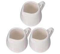 Toyvian 3pièces Mini Pichet Céramique à Lait et Sauce avec Poignée Bocal pour Condiments Crémier Design pour Cuisine Restaurant Hôtel Blanc